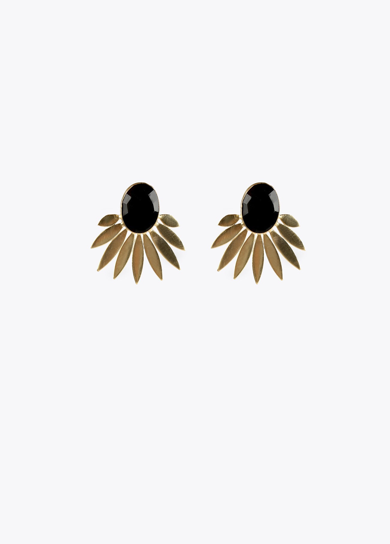 32410005-Leaf earrings-Black