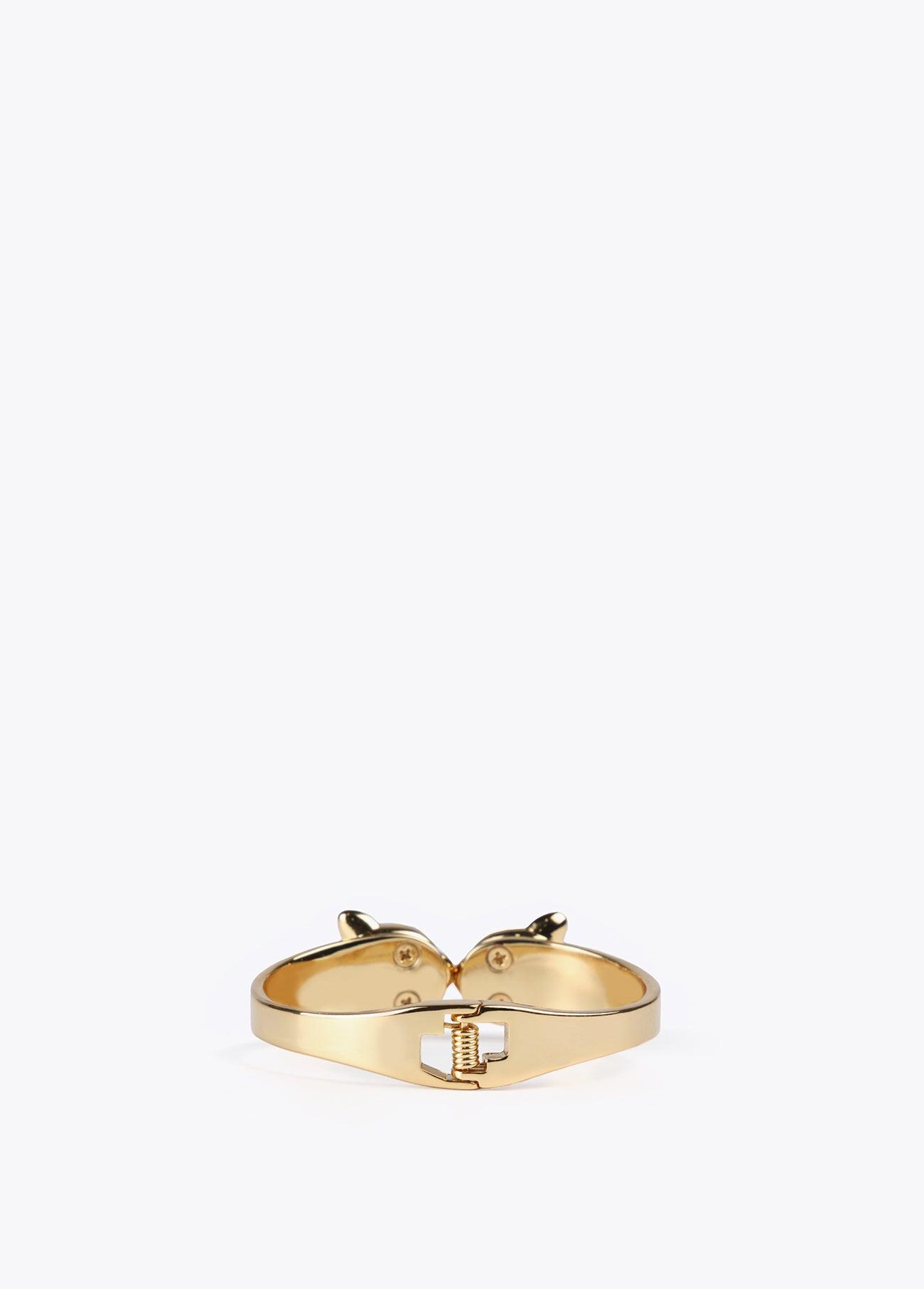 32413002-Bracelet with leopard heads-Golden