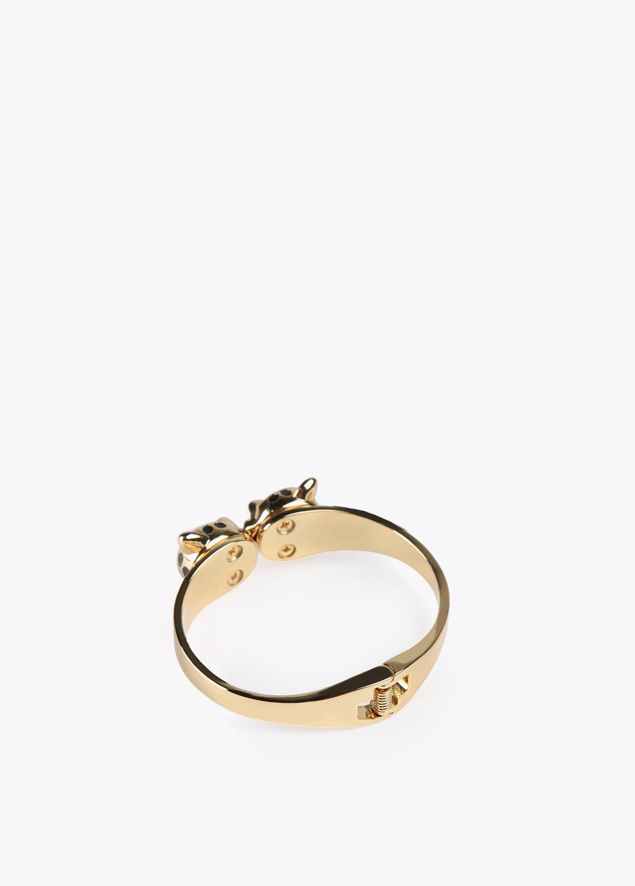 32413002-Bracelet with leopard heads-Golden