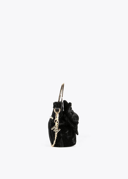32421002-Pleated velvet handbag-Black