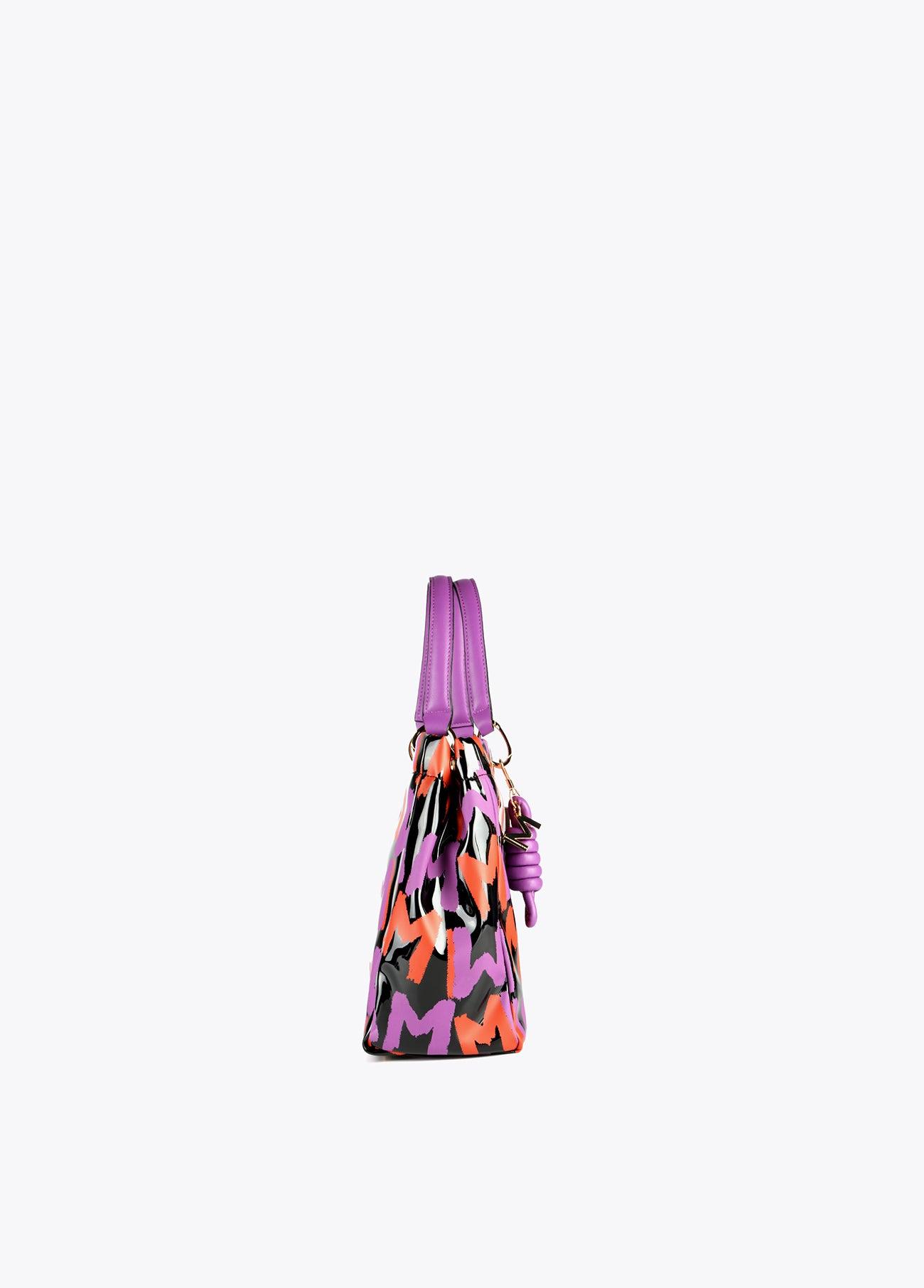 32428004-Mini graffiti laminated effect tote bag-Multi