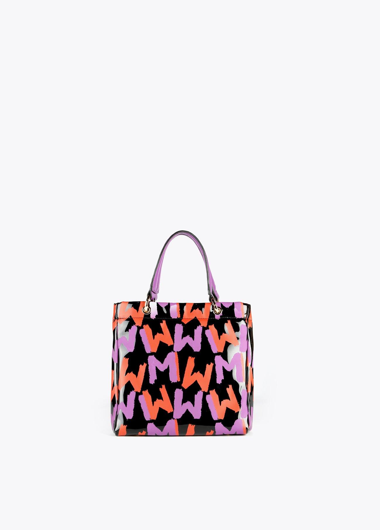 32428004-Mini graffiti laminated effect tote bag-Multi