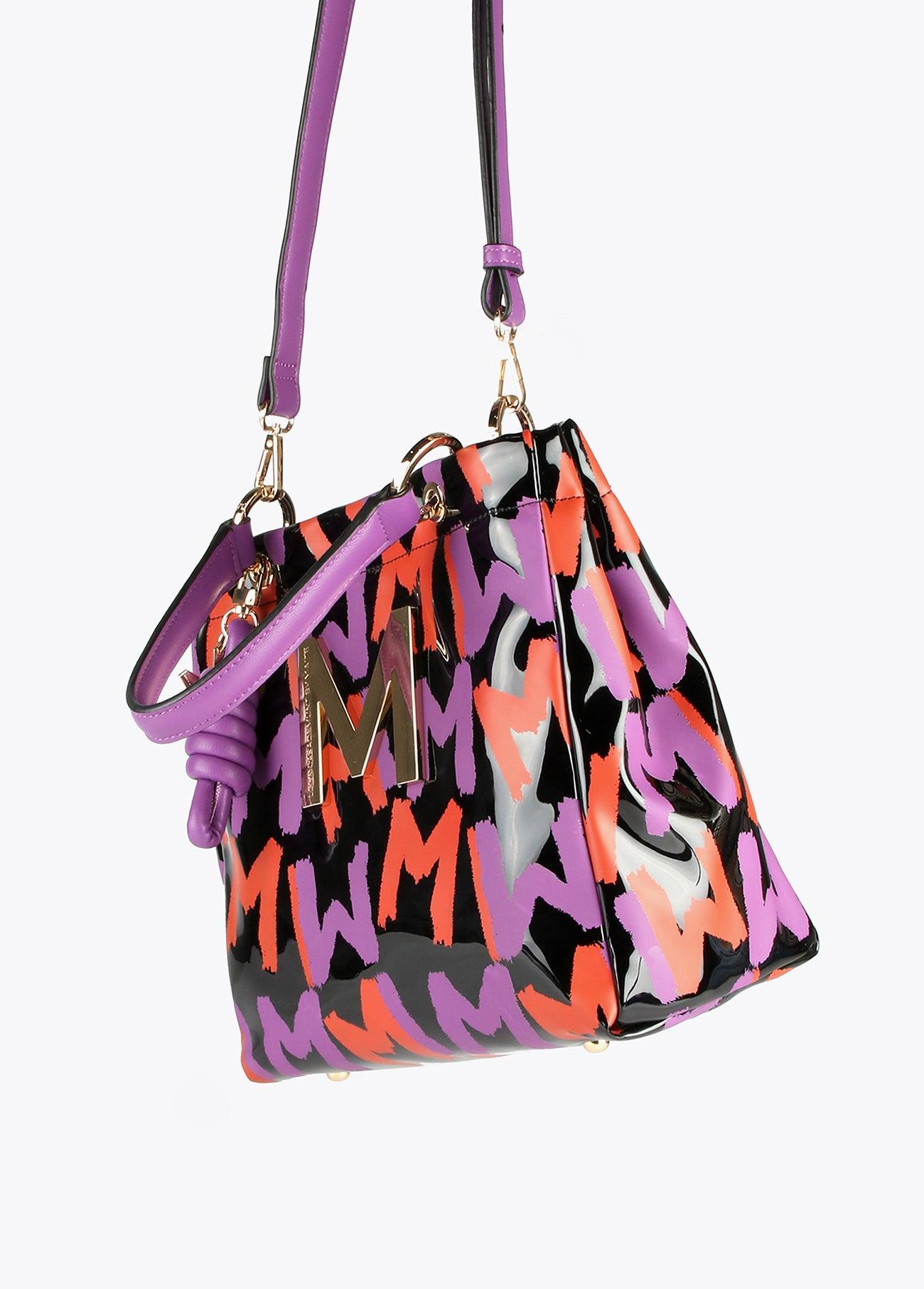 32428004-Mini graffiti laminated effect tote bag-Multi