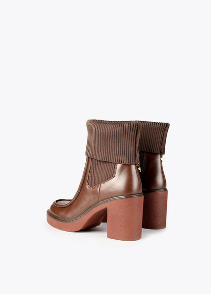 32433002-Sock-style ankle boots-Brown