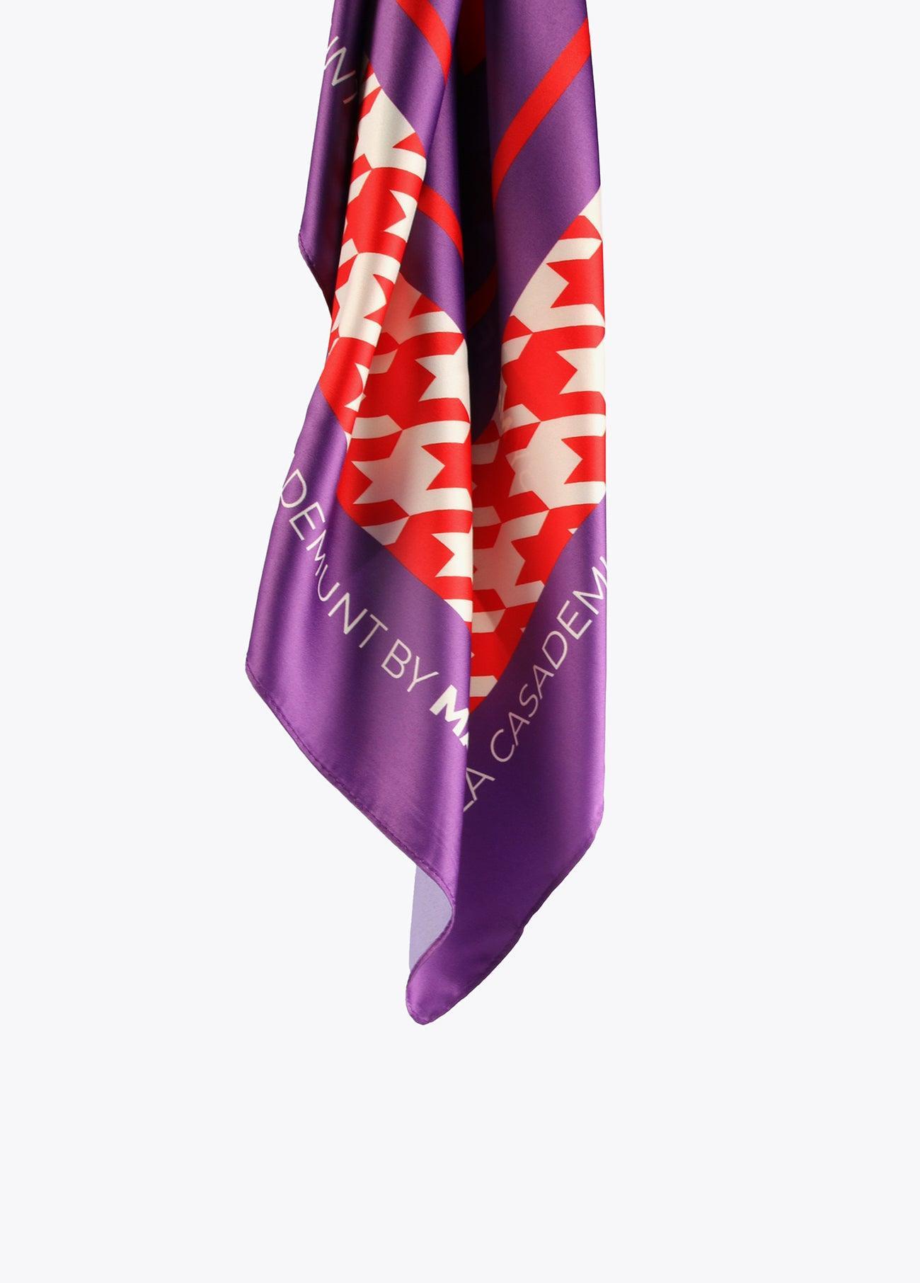 32442004-Houndstooth trim scarf-Printed