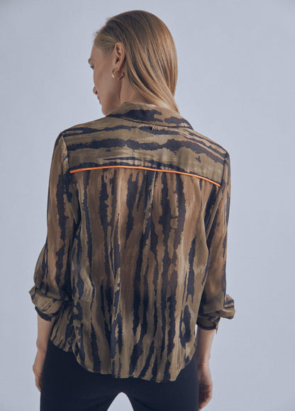 32460004-Animal print shirt-Orange