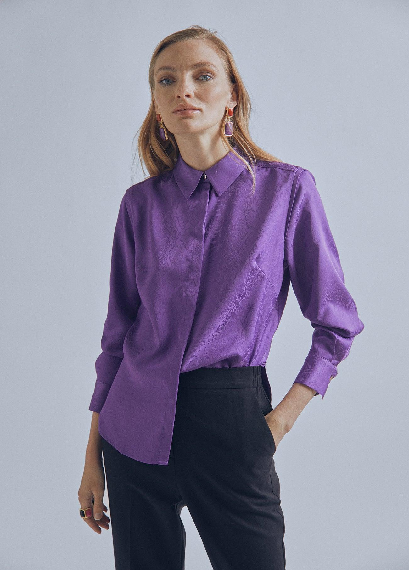 32460010-Jacquard shirt-Lilac
