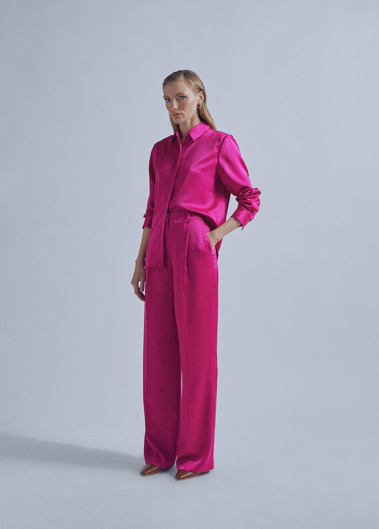 32460011-Basic satin shirt-Fuchsia