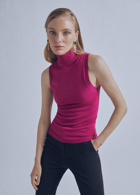 32460013-Perkins collar top-Mauve