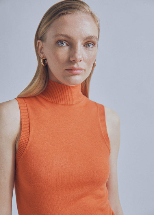 32460013-Perkins collar top-Orange