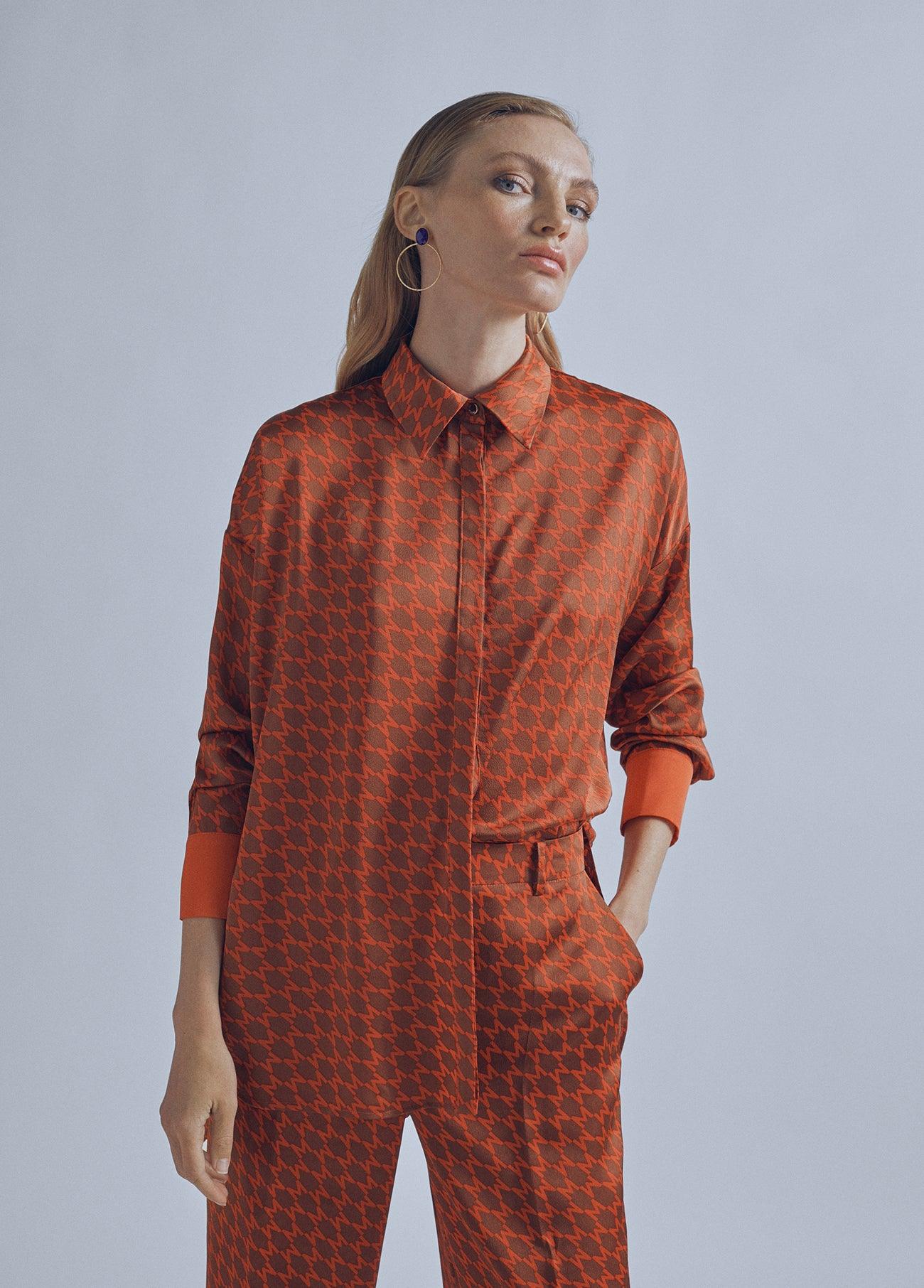 32460016-Flowing shirt-Caramel