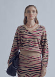 32461003-V-neck animal print sweater-Multi