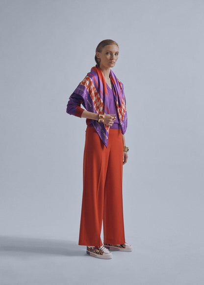 32461004-Two-tone cardigan-Lilac