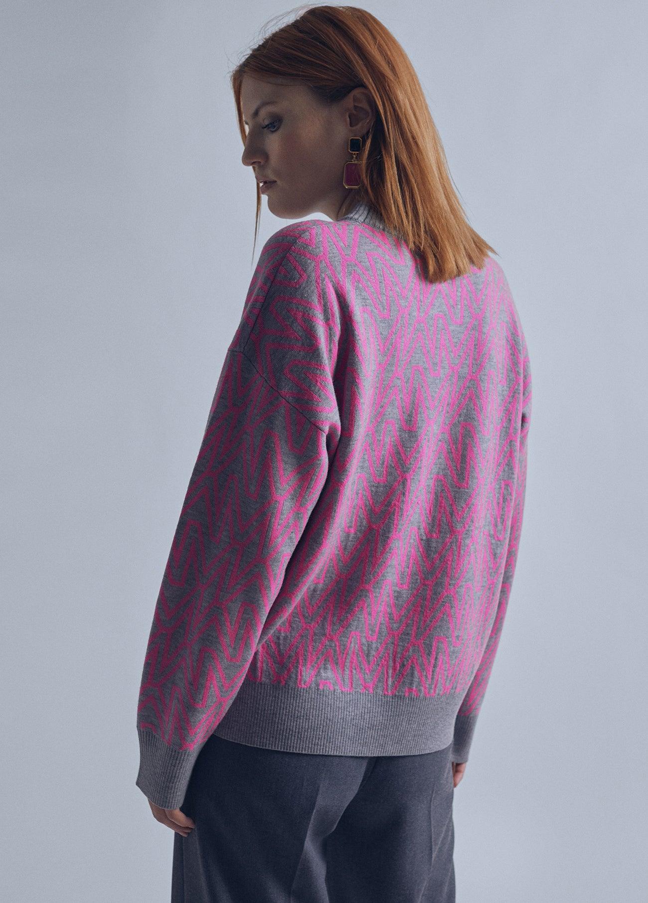 32461012-M crew neck sweater-Pink