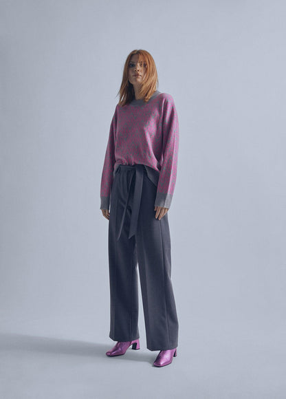 32461012-M crew neck sweater-Pink