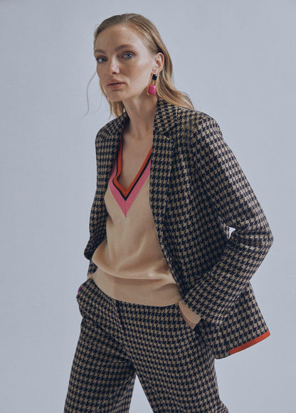 32463004-Houndstooth blazer-Multi
