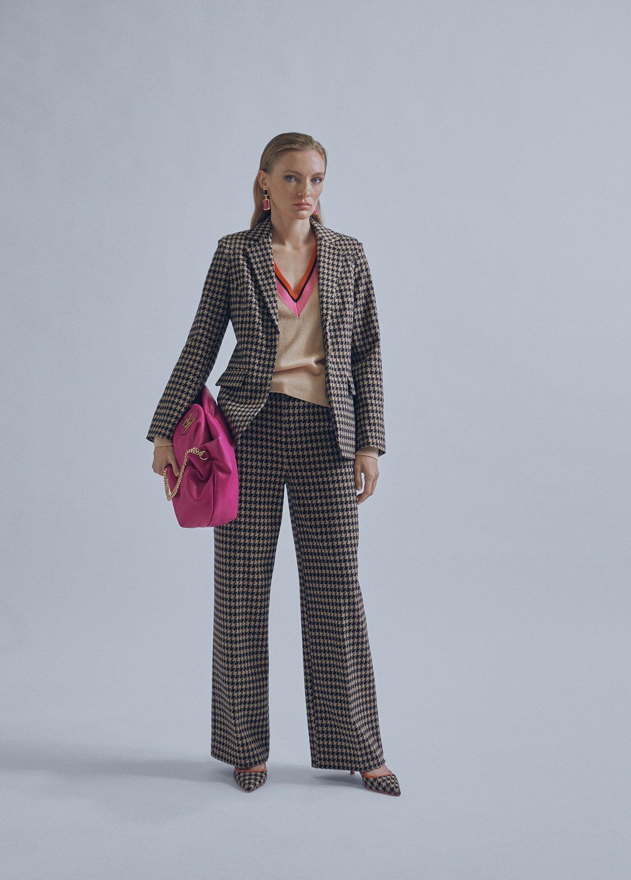 32463004-Houndstooth blazer-Multi