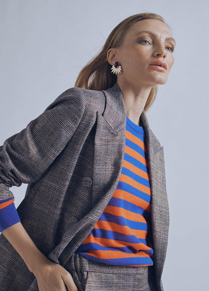32463008-Lurex check blazer-Multi