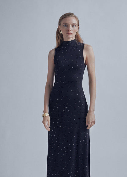 32465005-Knit Perkins collar dress-Black