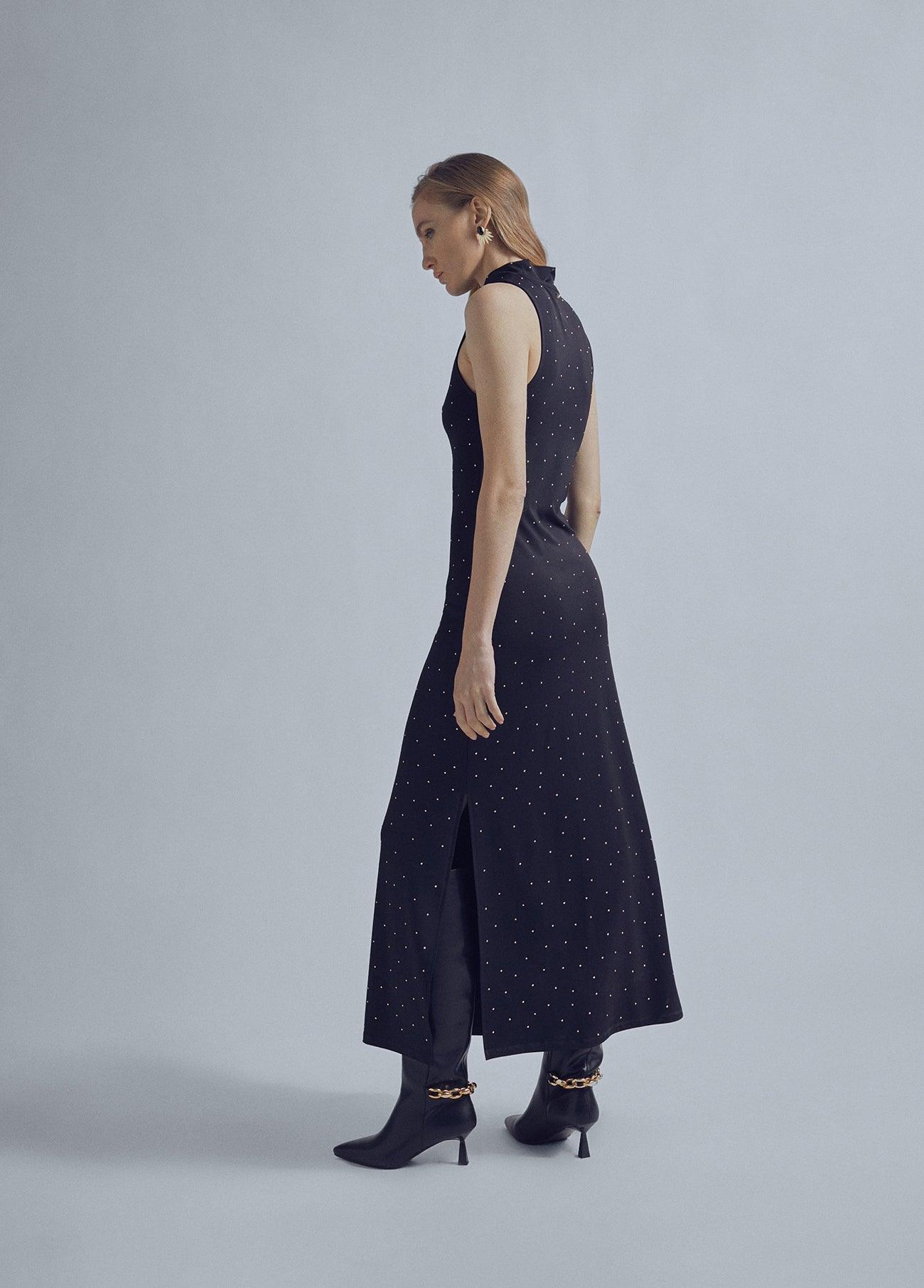 32465005-Knit Perkins collar dress-Black
