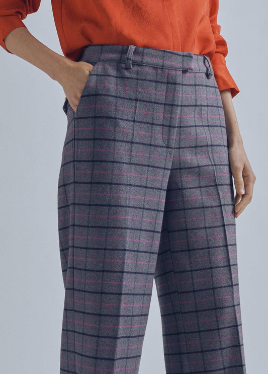 32467001-Check trousers-Grey