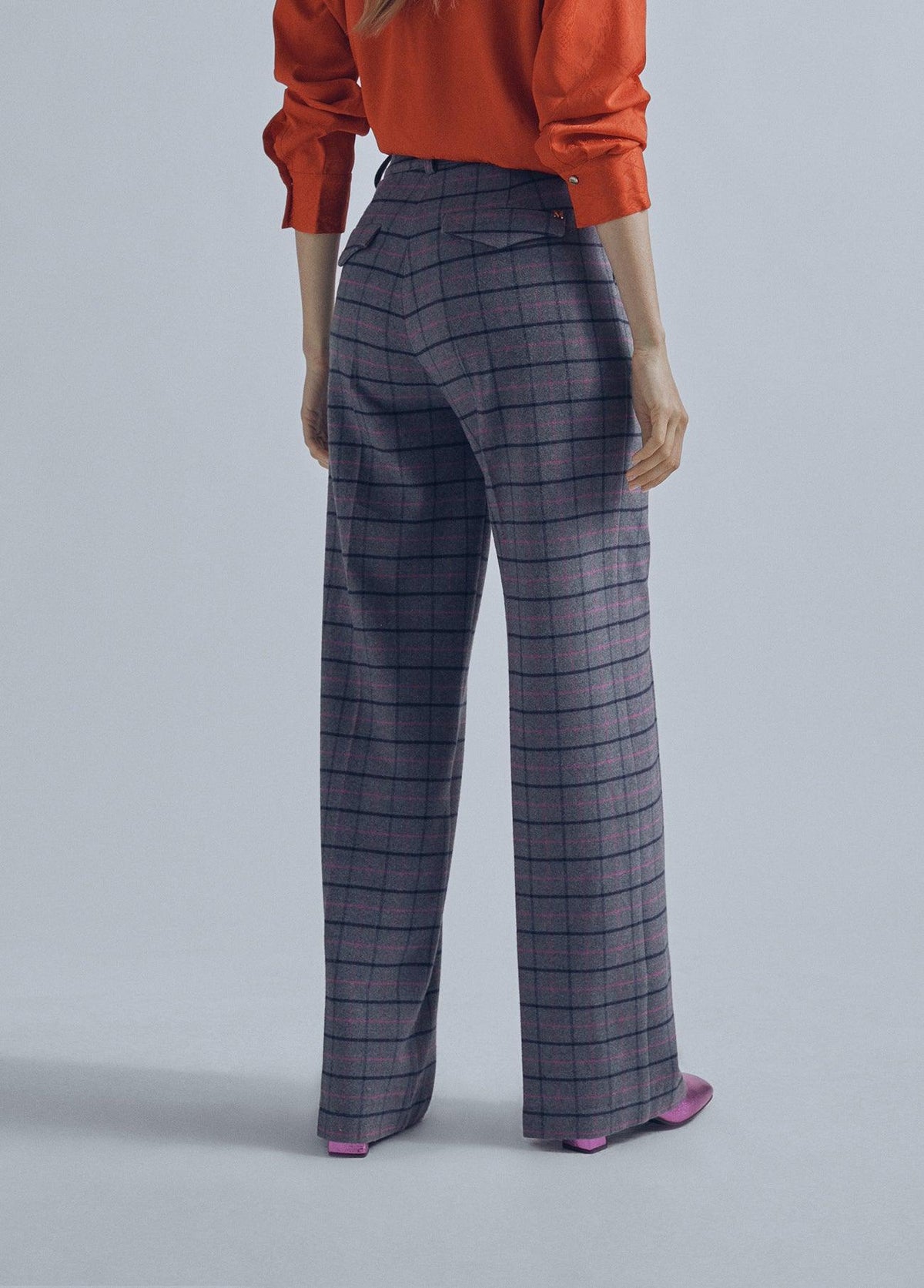 32467001-Check trousers-Grey