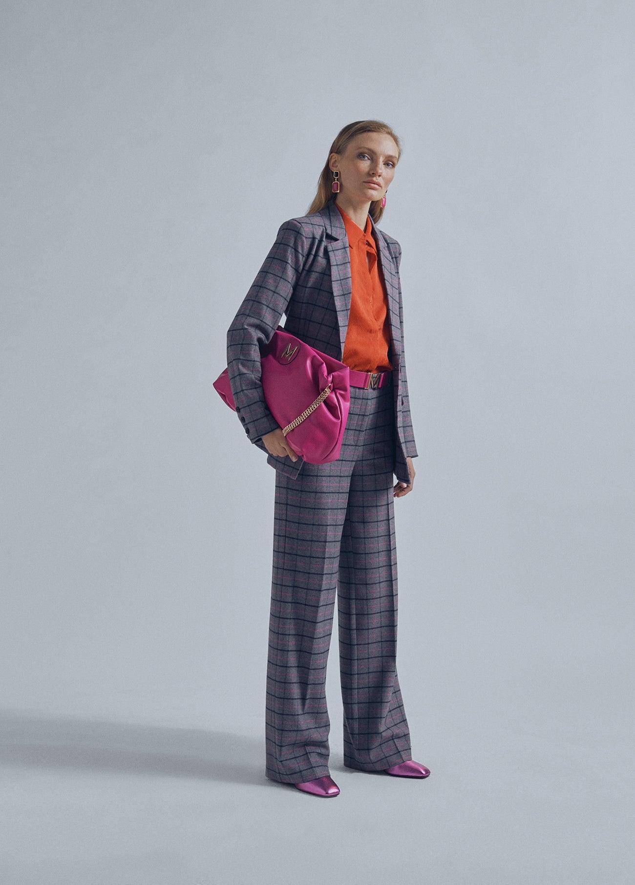 32467001-Check trousers-Grey