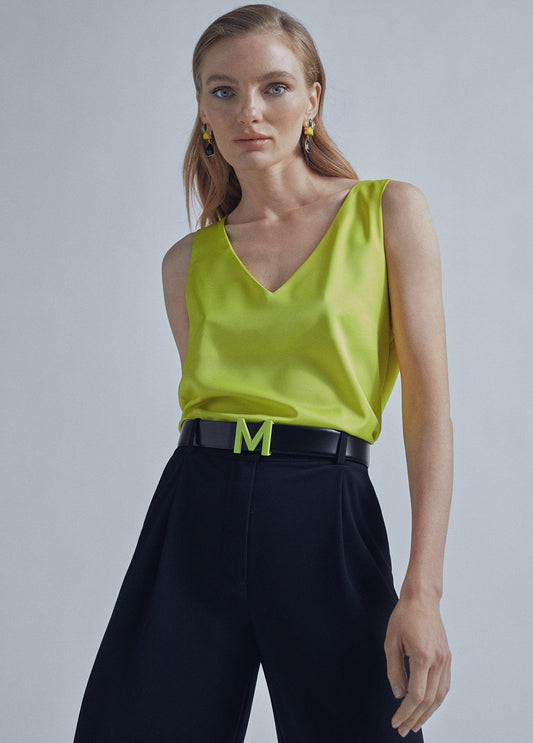 32467008-Flowing twill trousers-Black