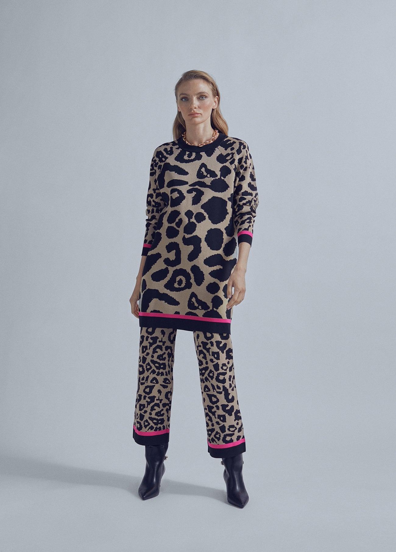 32467012-Animal print culottes-Multi