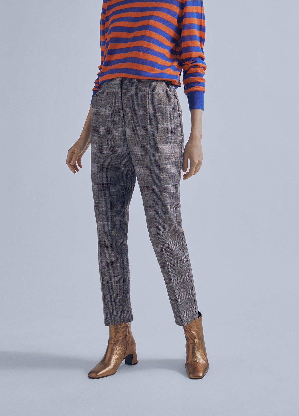 32467016-Lurex check trousers-Multi