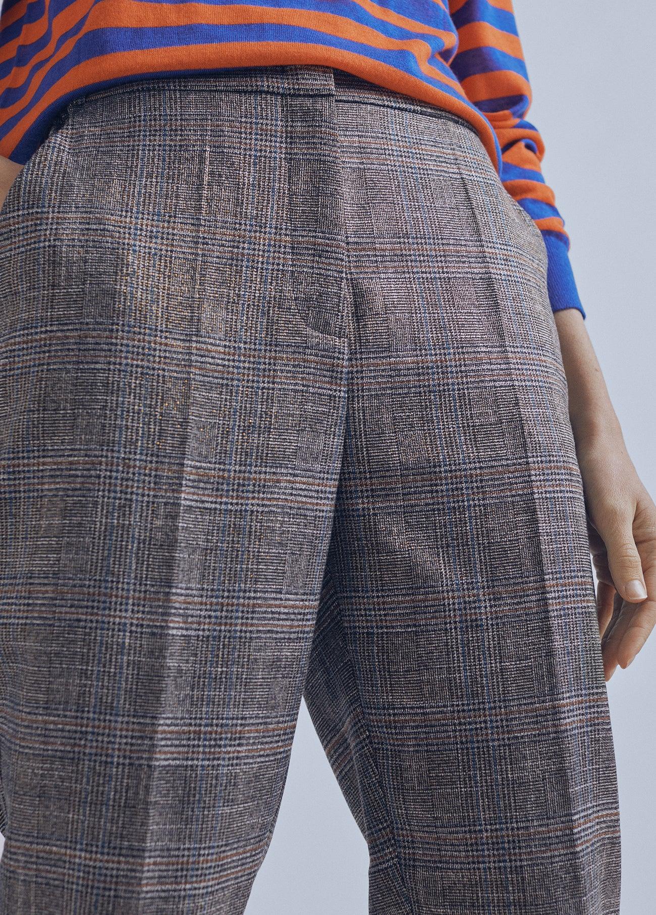 32467016-Lurex check trousers-Multi