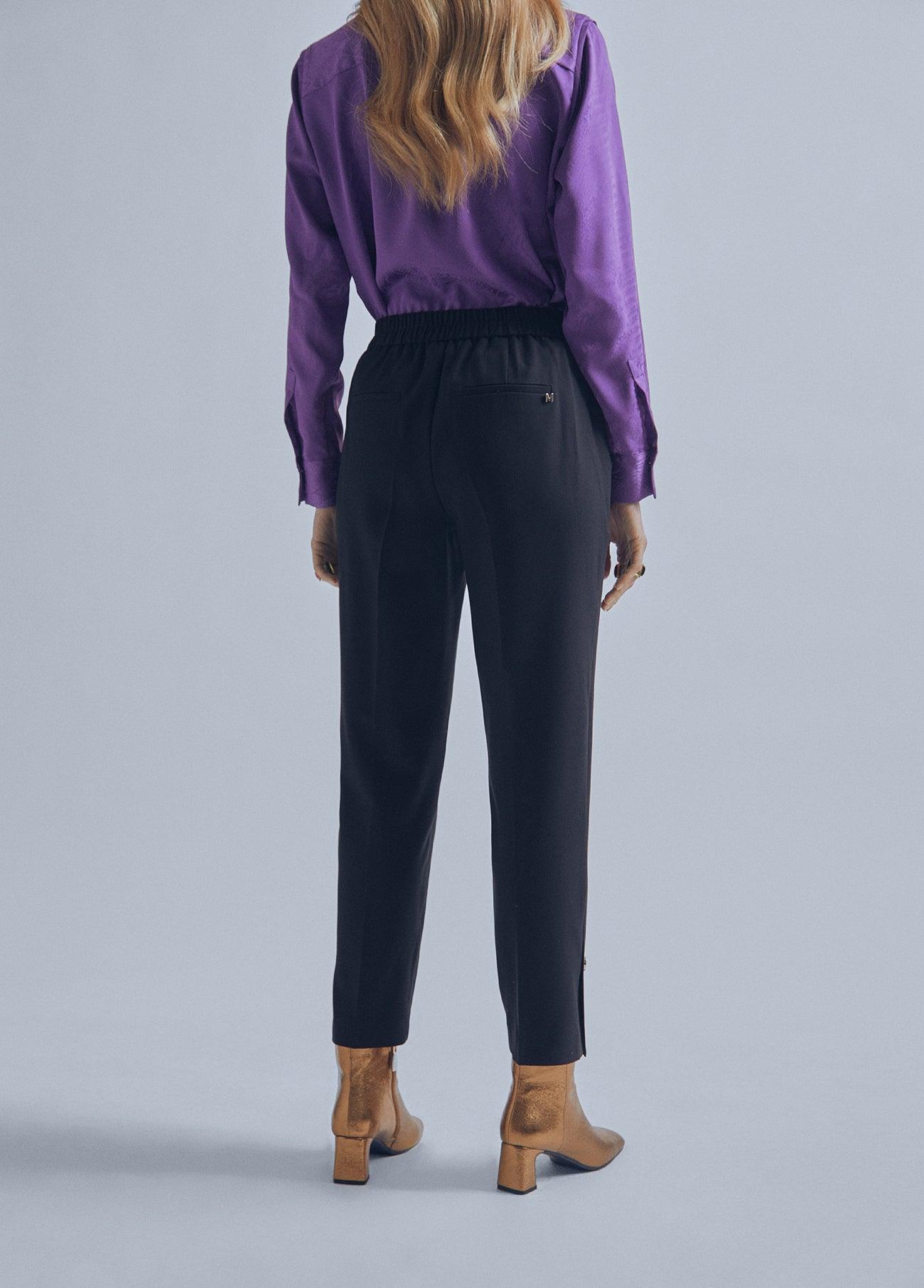 32467021-Pinstripe trousers-Black