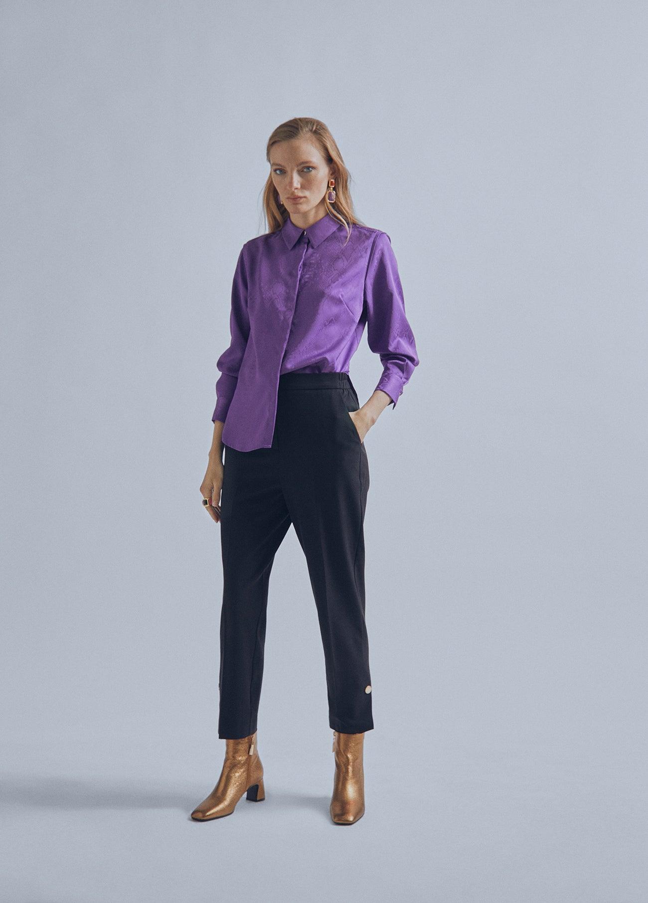 32467021-Pinstripe trousers-Black