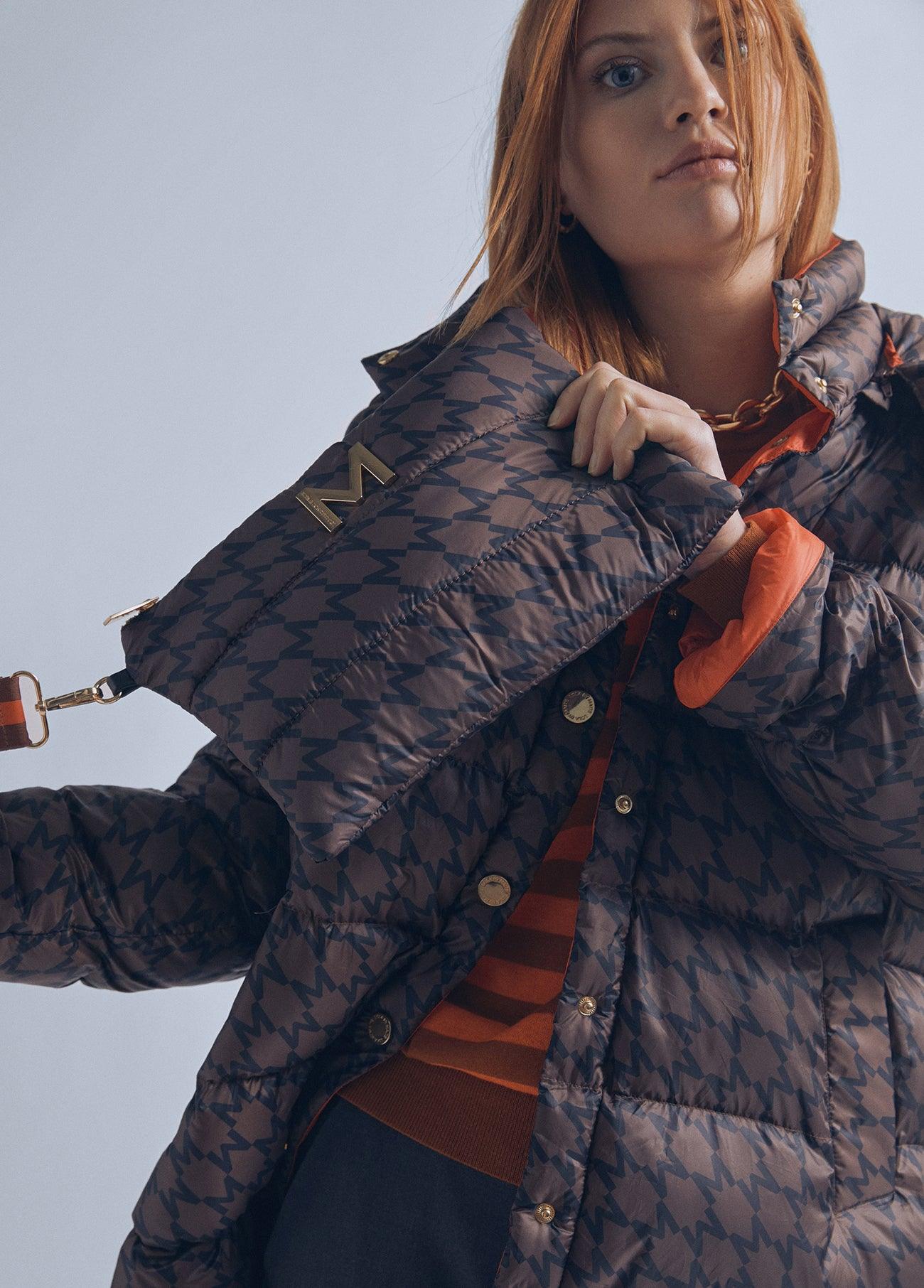 32470020-Three-quarter sleeve coat-Brown