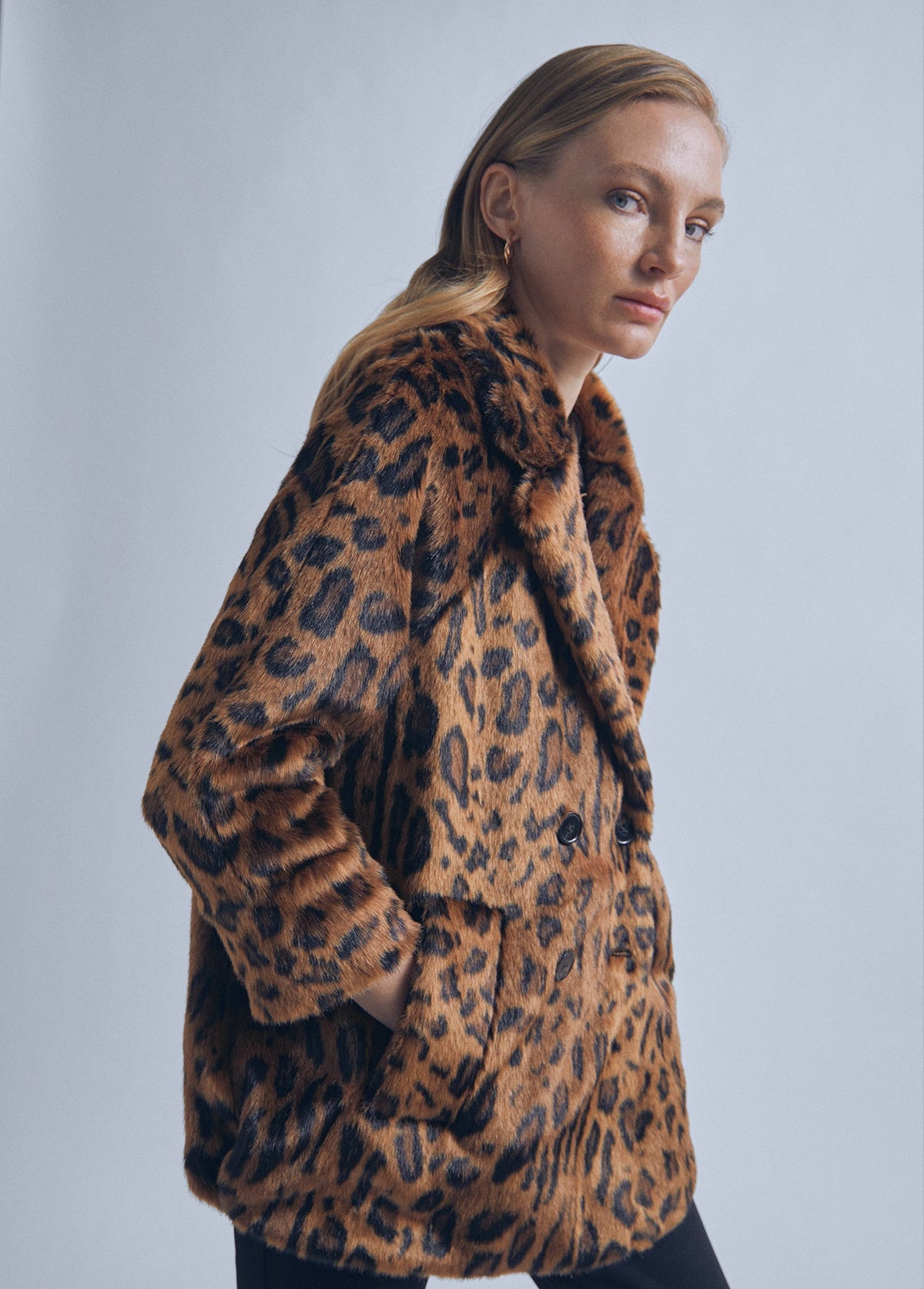 32470025-Animal print fur jacket-Multi