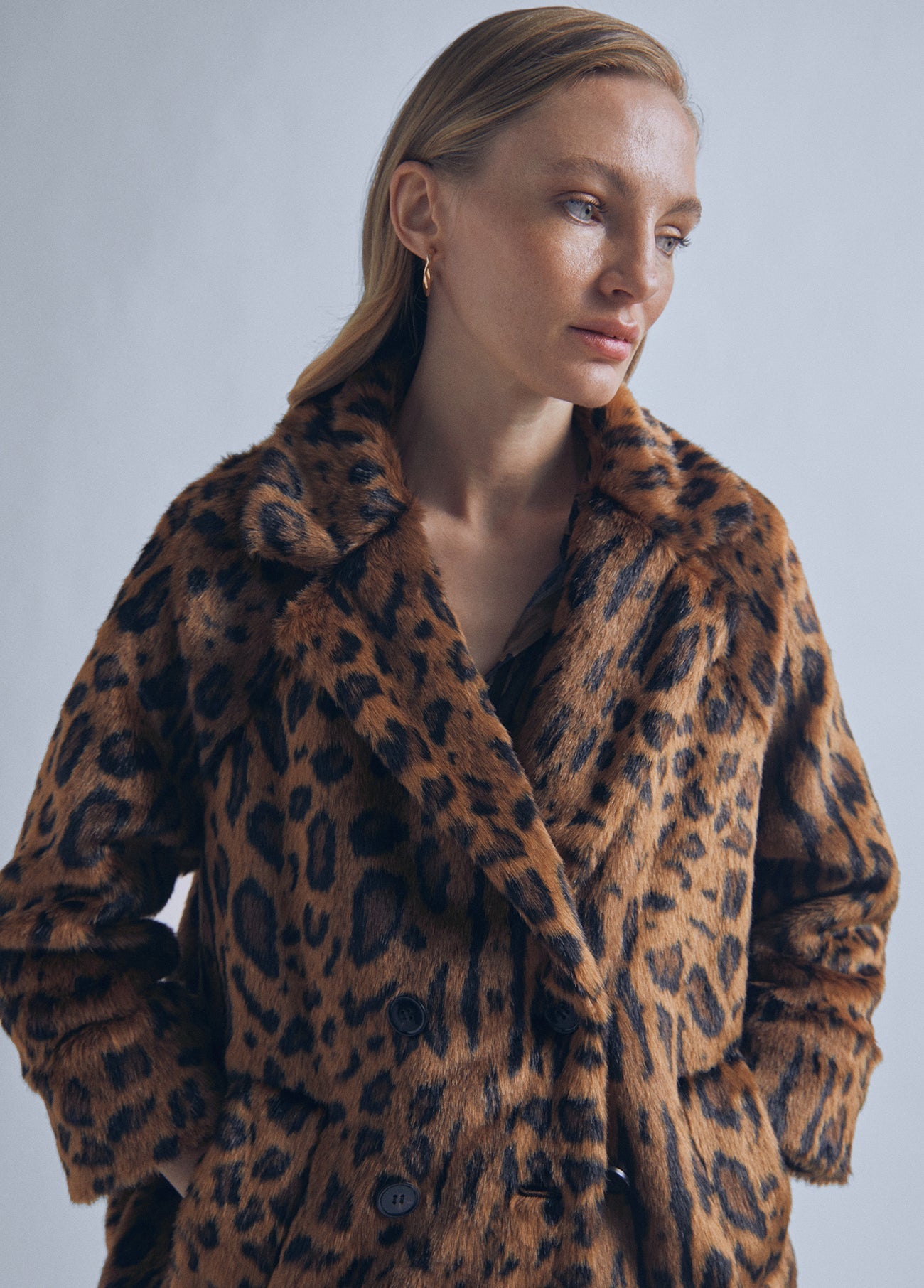 32470025-Animal print fur jacket-Multi