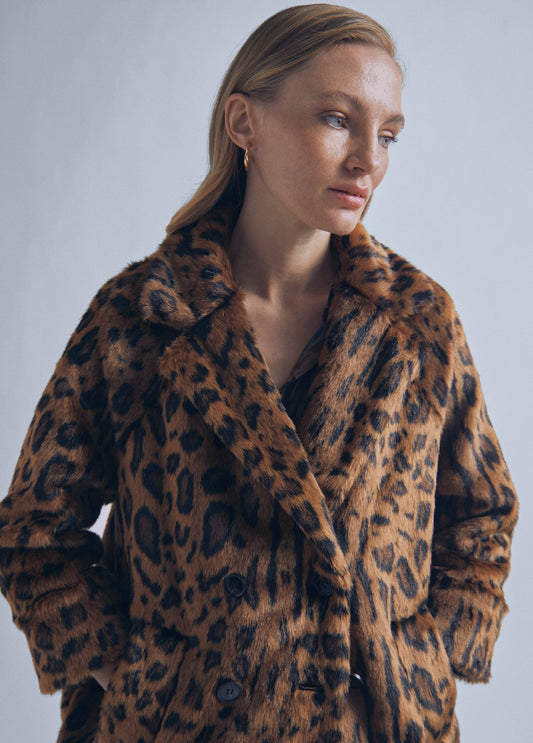 32470025-Animal print fur jacket-Multi