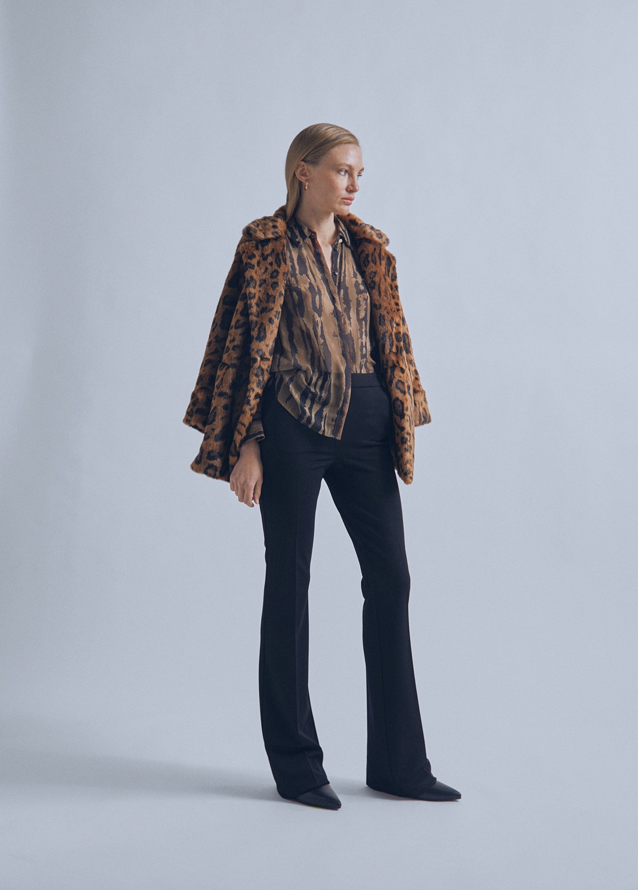 32470025-Animal print fur jacket-Multi