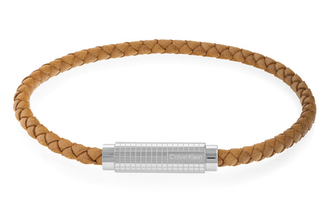 Calvin Klein Men Leather Bracelet Modern Grid - 35000422