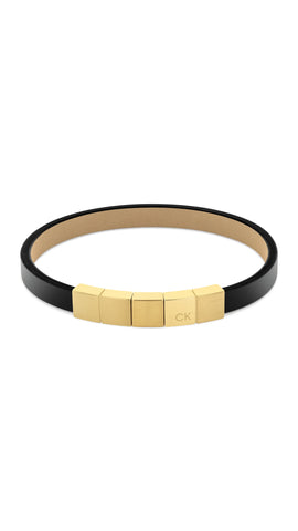 Calvin Klein Men Leather Bracelet Minimalistic Squares - 35000491