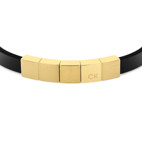 Calvin Klein Men Leather Bracelet Minimalistic Squares - 35000491