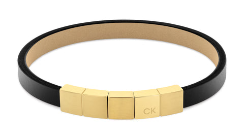 Calvin Klein Men Leather Bracelet Minimalistic Squares - 35000491