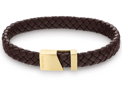 Calvin Klein Men Leather Bracelet Industrial Hardware - 35000501