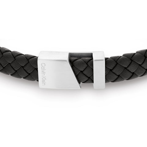 Calvin Klein Men Leather Bracelet Industrial Hardware - 35000502