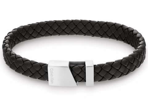 Calvin Klein Men Leather Bracelet Industrial Hardware - 35000502