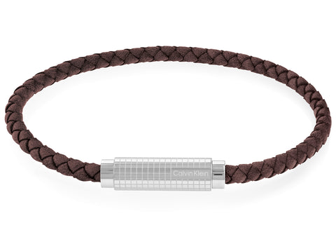 Calvin Klein Men Leather Bracelet Modern Grid - 35000583