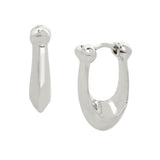 Signature C Huggie Earrings-351447RHO-Rhodium