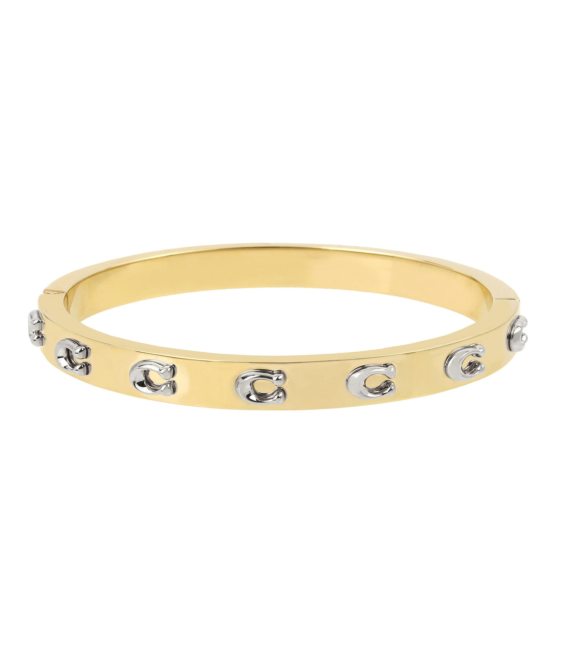 37335948TWO-Signature C Hinged Bangle Bracelet-TWOTONE