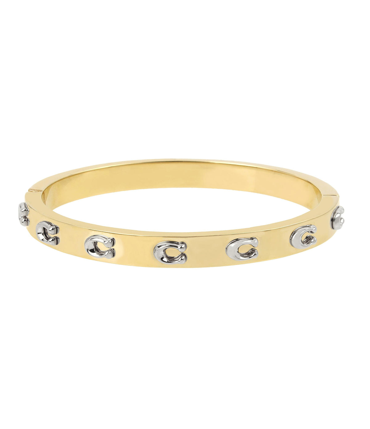 37335948TWO-Signature C Hinged Bangle Bracelet-TWOTONE