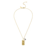 37341900GLD-Signature Quilted Pendant Necklace-Golden Shadow/Gold